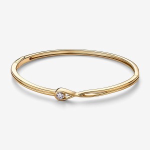 Gold Pandora Brilliance Lab-created 0.25 ct tw Diamond Bangle Bangles | EZBF42601