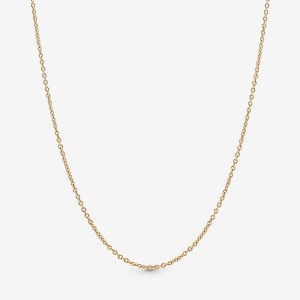 Gold Pandora Classic Anchor Chain Necklaces | HCGD17694