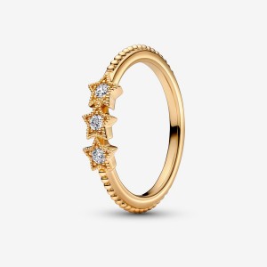 Gold Plated Pandora Celestial Stars Stackable Rings | VRYB86924