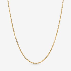 Gold Plated Pandora Classic Cable Chain Necklaces | OAQB90576