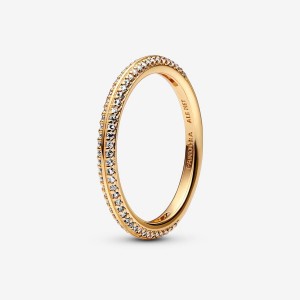 Gold Plated Pandora ME Pavé Band Rings | SCIL15387