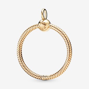 Gold Plated Pandora Moments Medium O Charm Holders | OZST01457