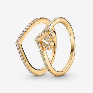 Gold Plated Pandora Ring Sets | BEDS29801