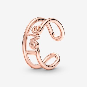 Rose Gold Plated Pandora ME Love Open Statement Rings | BNOI69037