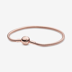 Rose Gold Plated Pandora Moments Snake Charm Bracelets | STNH14567