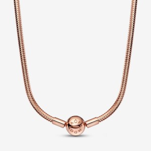 Rose Gold Plated Pandora Moments Snake Charm Holders | DKHN36754