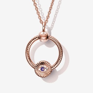 Rose Gold Plated Pandora Pendant Necklaces | CBLJ40638