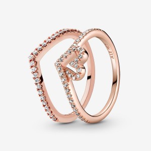 Rose Gold Plated Pandora Ring Sets | NTKM48659