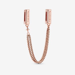 Rose Gold Plated Pandora Safety Clip Safety Chains | OPFA62971