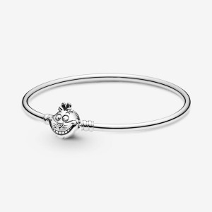 Sterling Silver Pandora Alice in Wonderland Cheshire Cat Clasp Moments Bangle Bangles | CTNA41973