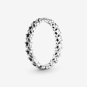 Sterling Silver Pandora Band of Asymmetric Stars Band Rings | JEVG46291