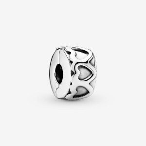 Sterling Silver Pandora Band of Hearts Clip Clips | ETYG63027