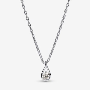 Sterling Silver Pandora Brilliance Lab-created 0.15 ct tw Diamond Chain Necklaces | BVAX35289