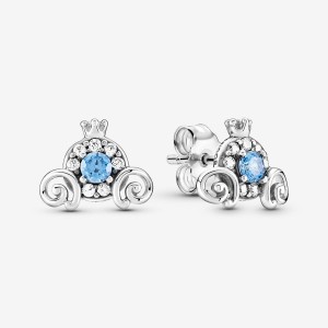 Sterling Silver Pandora Cinderella Pumpkin Coach Stud Stud Earrings | LJQO30215