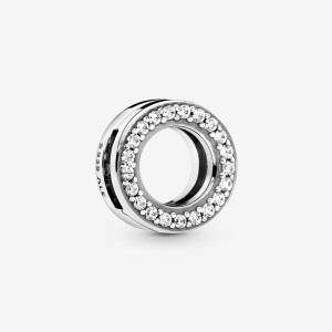 Sterling Silver Pandora Circle of Pavé Clip Clips | TSVR89703