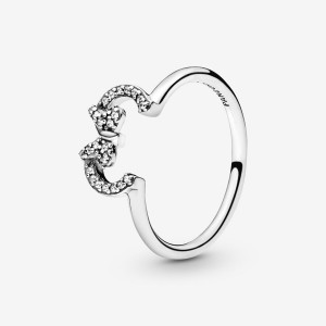 Sterling Silver Pandora Disney Minnie Mouse Ears Silhouette Puzzle Stackable Rings | SJKA56934