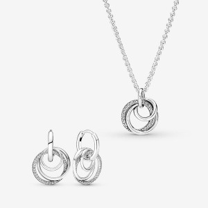 Sterling Silver Pandora Family Always Encircled Pendant Necklace Pendant Necklaces | NDQP53741