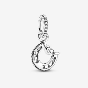 Sterling Silver Pandora Good Luck Horseshoe Dangle Dangle Charms | OTRV98467