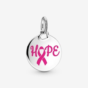 Sterling Silver Pandora Hope Pink Ribbon Pendants | BHJZ06493