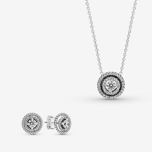 Sterling Silver Pandora Necklace & Earring Sets | GLFJ87426