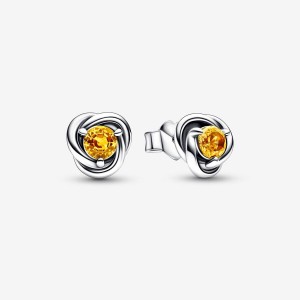 Sterling Silver Pandora November Honey Eternity Circles Stud Earrings | RNSZ03984