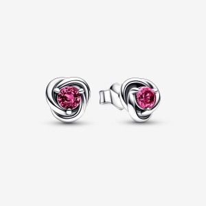 Sterling Silver Pandora October Pink Eternity Circles Stud Earrings | AFET16540