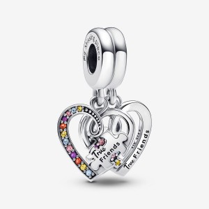 Sterling Silver Pandora Puzzle Piece Hearts Splittable Friendship Dangle Dangle Charms | QTEF76025