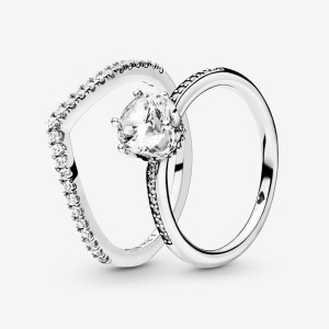 Sterling Silver Pandora Ring Sets | EYXH09385