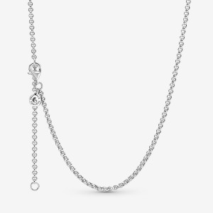 Sterling Silver Pandora Rolo Chain Necklaces | TXYH14596