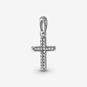 Sterling Silver Pandora Sparkling Cross Pendants | OUYA42576