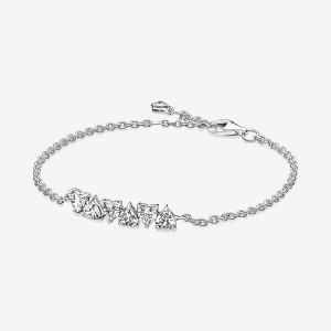 Sterling Silver Pandora Sparkling Endless Hearts Non-charm Bracelets | ZARY67095