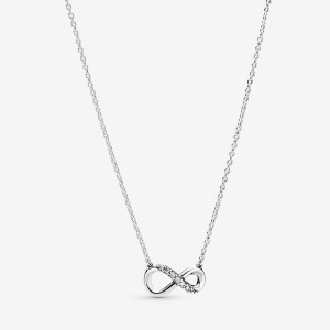 Sterling Silver Pandora Sparkling Infinity Collier Pendant Necklaces | UABV01587