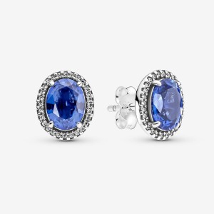 Sterling Silver Pandora Sparkling Statement Halos Stud Earrings | WBGE98257