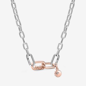 Two-tone Pandora Pandora ME Link Chain Necklace Chain Necklaces | NKMG08469