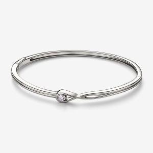 White Gold Pandora Brilliance 0.25 ct tw Bangle Bracelets | AKIM16493