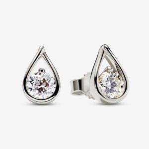 White Gold Pandora Brilliance 1.00 ct tw Earrings | HJXB84729