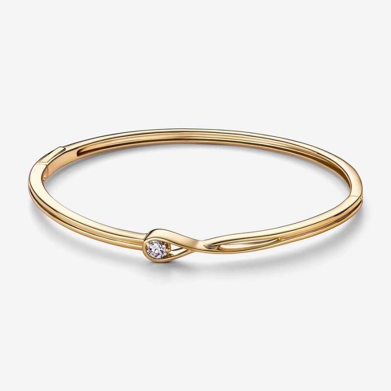 Gold Pandora Brilliance 0.25 ct tw Bangle Bracelets | YOIU43160