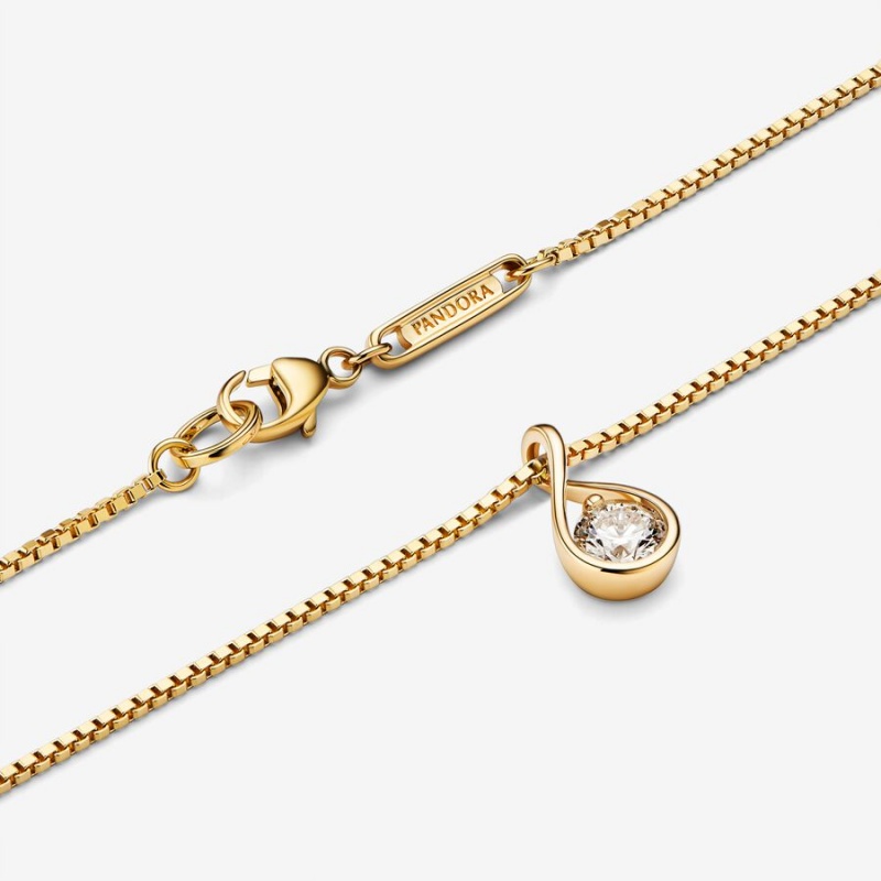 Gold Pandora Brilliance 0.25 ct tw Necklaces | WJUO32741