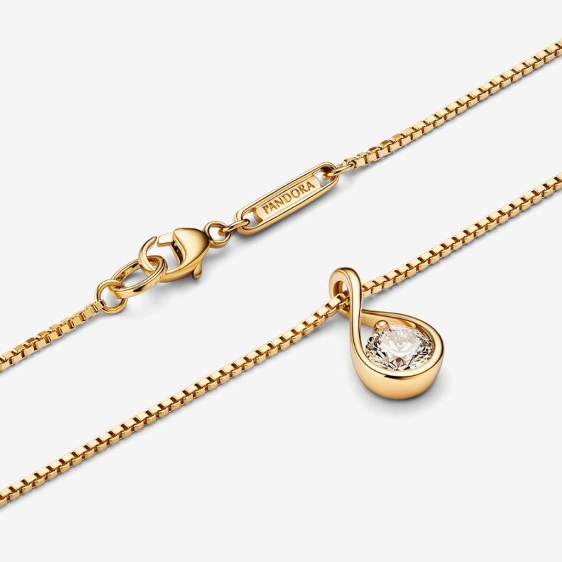 Gold Pandora Brilliance 0.50 ct tw Necklaces | HPMY07482