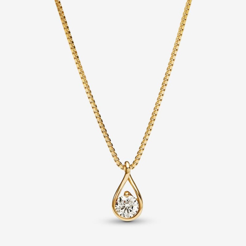 Gold Pandora Brilliance 0.50 ct tw Necklaces | HPMY07482