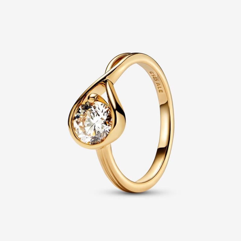 Gold Pandora Brilliance 1.00 ct tw Lab-Created Diamond Rings | GXDR30719