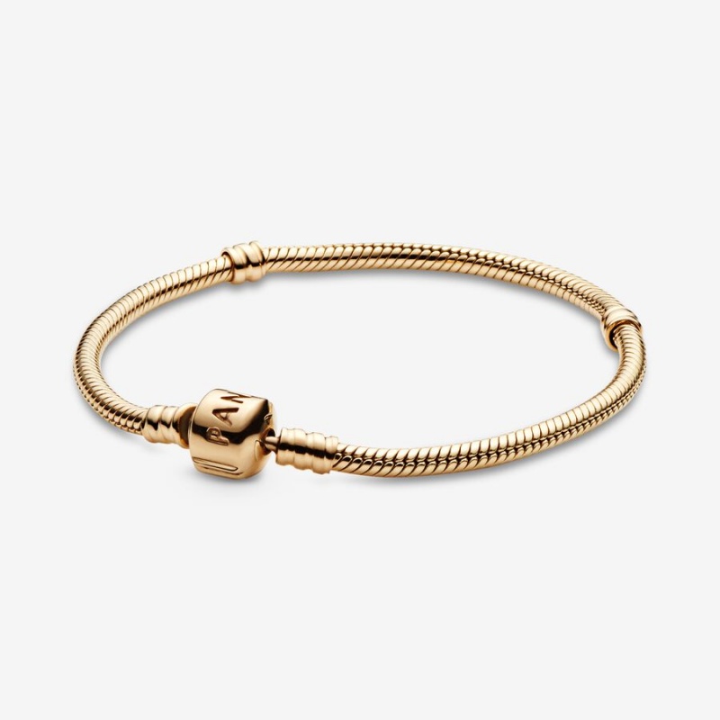 Gold Pandora Moments Snake Chain Bracelets | LAEC23859