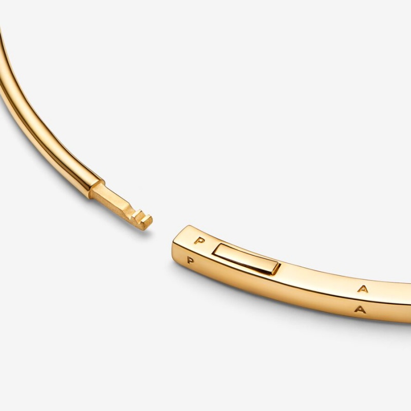 Gold Pandora Signature I-D Bangle Bangles | IZKO62038