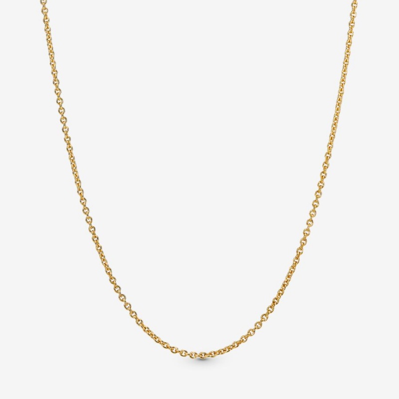 Gold Plated Pandora Classic Cable Chain Necklaces | OAQB90576