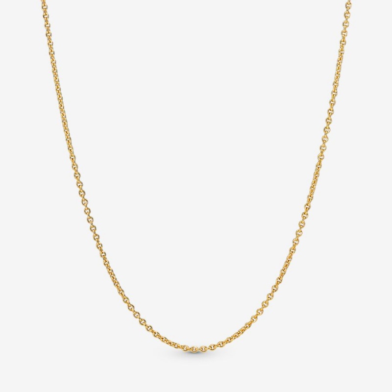 Gold Plated Pandora Classic Cable Chain Necklaces | OAQB90576