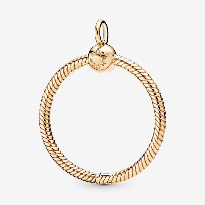 Gold Plated Pandora Moments Medium O Charm Pendants | OKZD74263