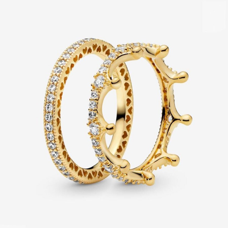 Gold Plated Pandora Ring Sets | HJGZ92517