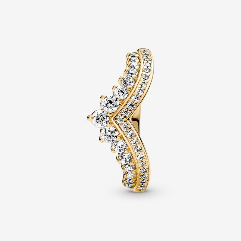 Gold Plated Pandora Timeless Wish Tiara Statement Rings | OKBP64835