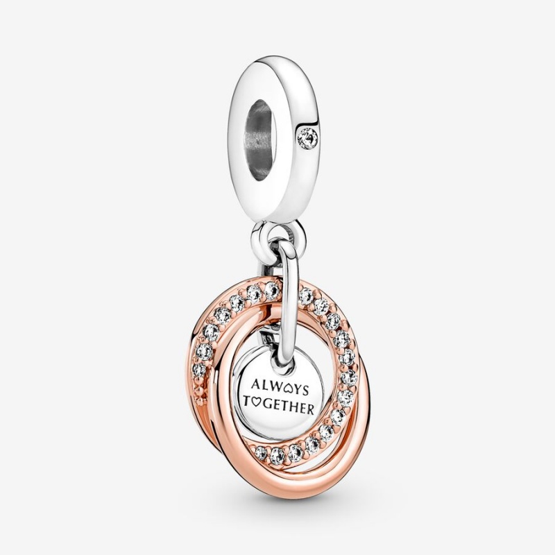 Rose Gold Plated Pandora Charm Holders | DJSE83459