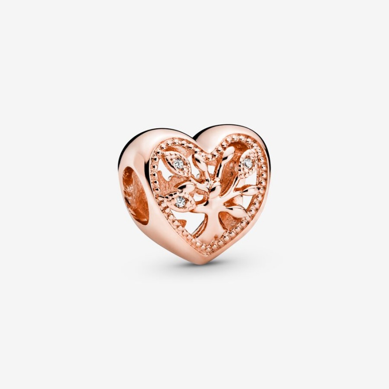 Rose Gold Plated Pandora Family Tree Heart Gift Set Charm Bracelets | IWBV20871